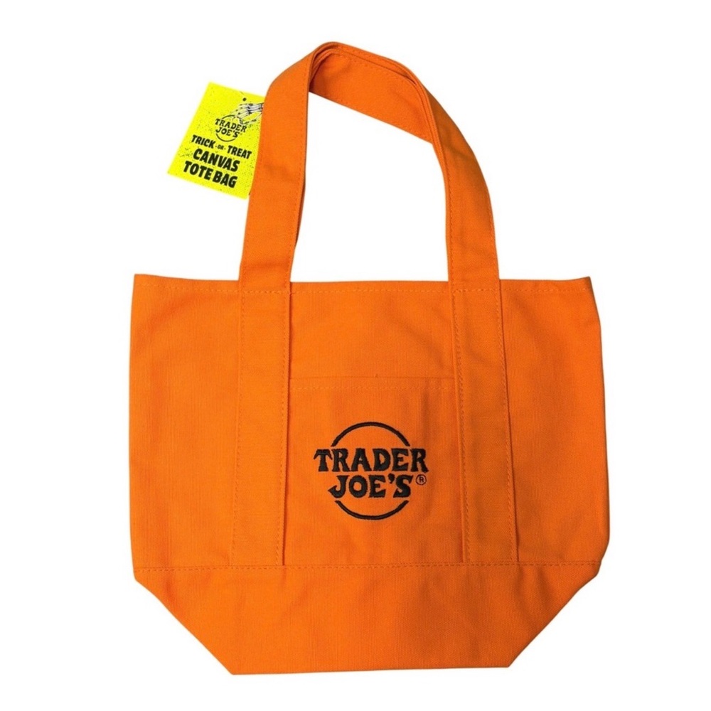 Trader Joe's Orange Halloween Limited Edition Canvas Tote Bag NWT